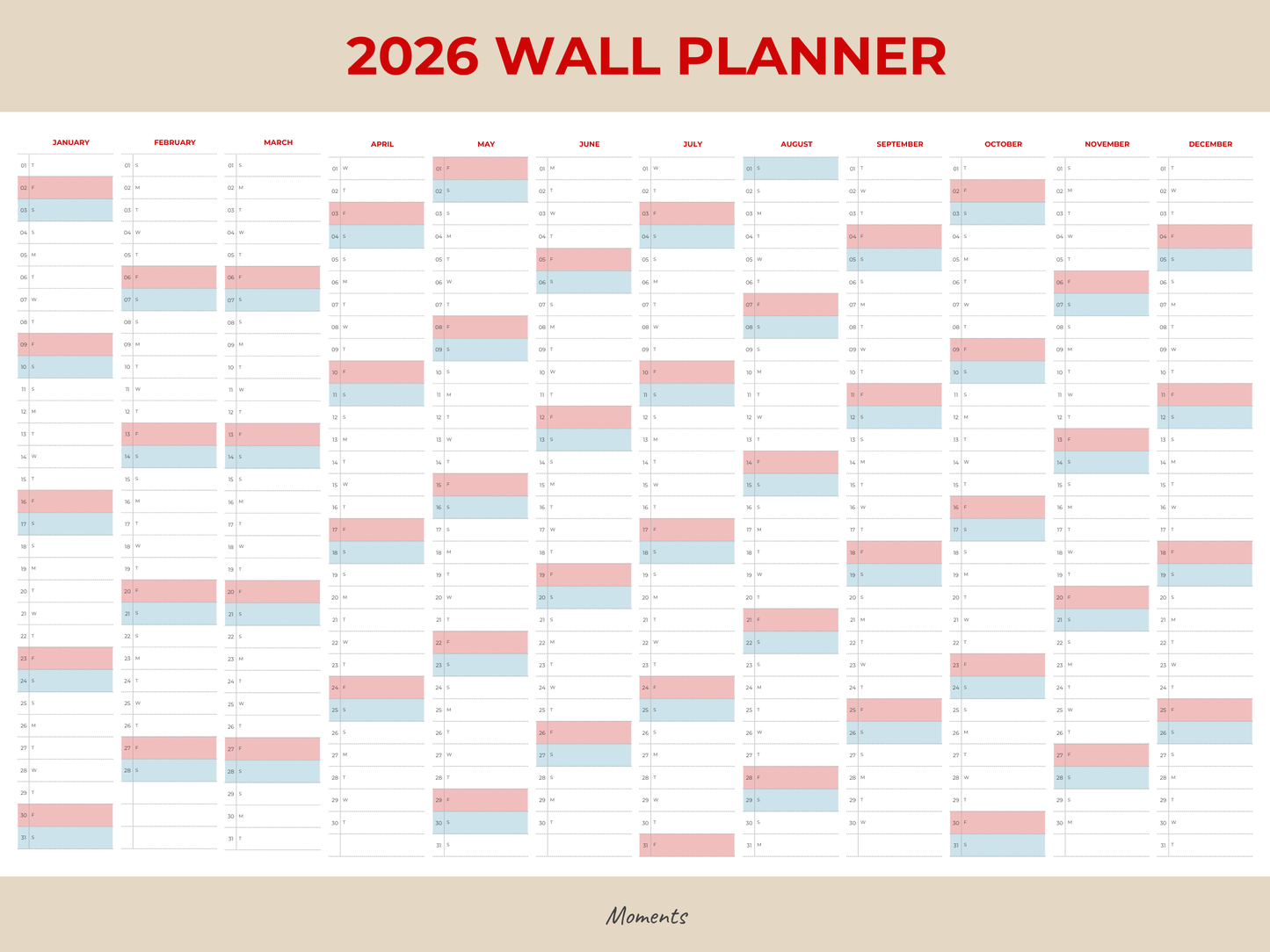 2026 Wall Planner