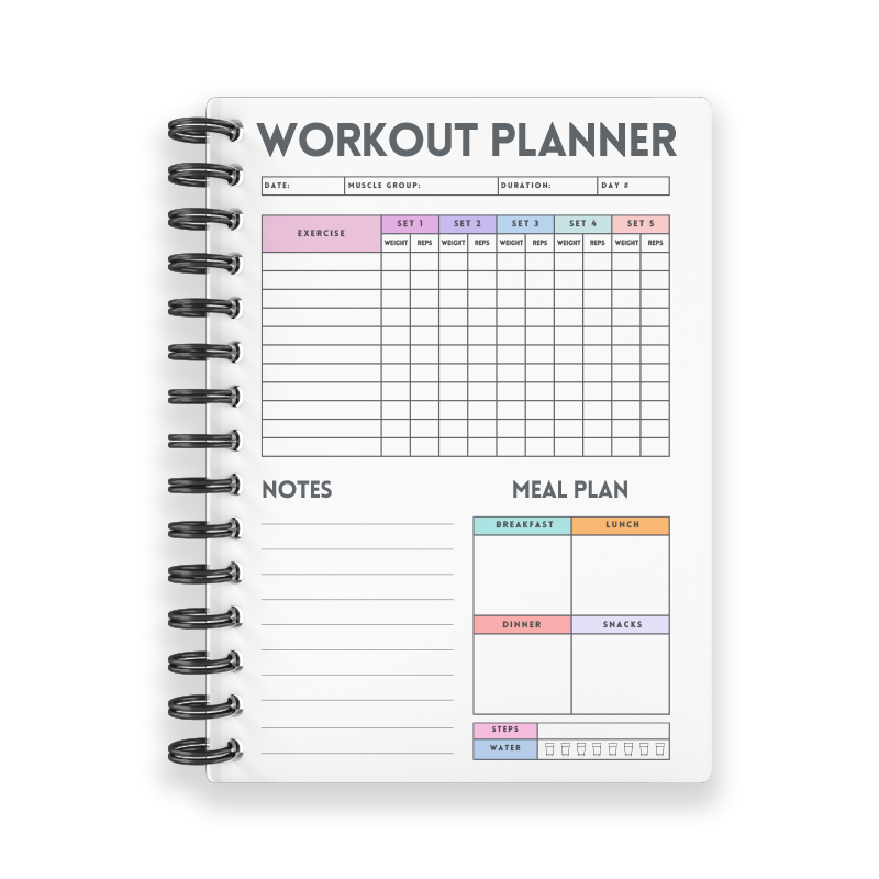 A5 Workout Planner
